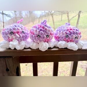 Mini Handmade Pink and Purple Crochet Octopus
